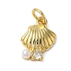 Rack Plating Brass Micro Pave Cubic Zirconia Charms KK-P279-15G-1