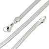 4mm Rack Plating Brass Flat Snake Chain Necklaces for Women Men MAK-L044-14P-4