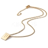 Stainless Steel Initial Letter Rectangle Pendant Necklace for Men Women LS-NJEW-E090-01G-06-2