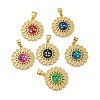 Brass Pendants Micro Pave Cubic Zirconia Pendants KK-K356-11G-1
