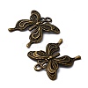 Tibetan Style Alloy Butterfly Pendants TIBEP-3945-AB-NR-2