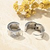 304 Stainless Steel Micro Pave Clear Cubic Zirconia Huggie Hoop Earrings EJEW-C096-55P-5
