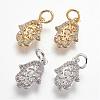 Brass Micro Pave Cubic Zirconia Charms ZIRC-G079-03-NR-1