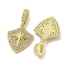 Rack Plating Brass Micro Pave Cubic Zirconia Pendants KK-E114-04G-02-2