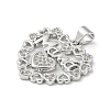 Mother's Day Theme Rack Plating Brass Micro Pave Cubic Zirconia Pendants KK-F869-20P-03-2