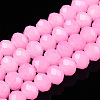 Baking Paint Imitation Jade Glass Bead Strands X-DGLA-A034-J6MM-A01-1