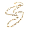 304 Stainless Steel Rhombus & Oval Link Chain Necklace BJEW-B072-03G-2
