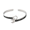 304 Stainless Steel Enamel Spanner Shaped Open Cuff Bangles for Women LS-BJEW-M316-06P-2