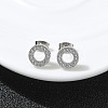 304 Stainless Steel Micro Pave Clear Cubic Zirconia Stud Earrings STAS-Z107-01P-01-6