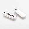 Tibetan Style Alloy Rectangle with Word Dream Pendants X-TIBEP-Q043-065-RS-2
