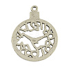 Alloy Clock Pendants TIBEP-24057-AS-NR-2
