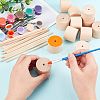12Pcs Schima Wood Vehicle Wheels and 12Pcs Schima Wood Sticks DIY-OC0004-20-3