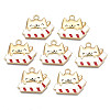 Rack Plating Alloy Enamel Pendants PALLOY-N172-011-1