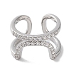 Rack Plating Brass Micro Pave Cubic Zirconia Cuff Rings RJEW-D025-10P-2