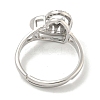 Heart with Letter Rack Plating Brass Micro Pave Cubic Zirconia Adjustable Rings for Women RJEW-I105-06P-M-3