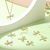 8 Pcs Brass Micro Pave Clear Cubic Zirconia Pendants KK-BBC0021-82-4