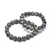 Natural Sesame Jasper/Kiwi Jasper Bead Stretch Bracelets BJEW-K212-A-033-7