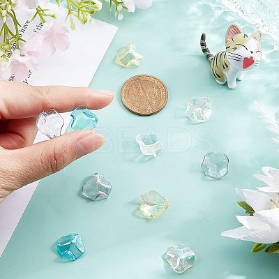 200Pcs 4 Colors Transparent Acrylic Pendants MACR-FH0001-03-1