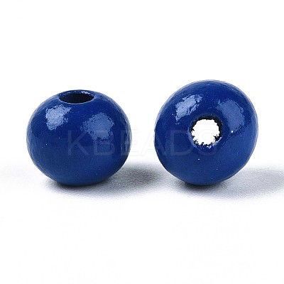 Spray Painted Round Natural Schima Wood Beads LS-WOOD-A018-8mm-17-1