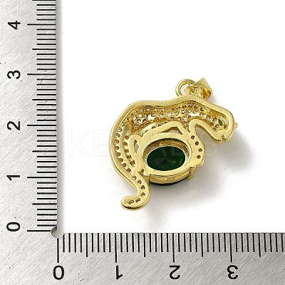 Rack Plating Brass Micro Pave Cubic Zirconia Pendants KK-A210-01A-G-1