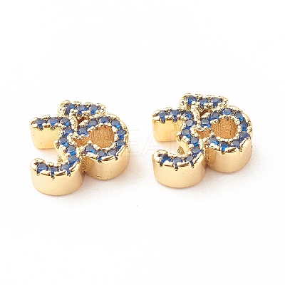 Rack Plating Brass Cubic Zirconia Beads KK-B051-04G-05-1