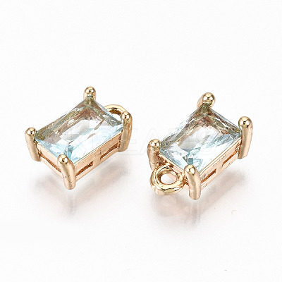 Brass Glass Rhinestone Pendants X-GLAA-S179-21H-RS-1