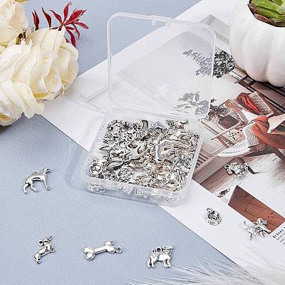 Tibetan Style Alloy Puppy Pendants TIBEP-SC0001-41AS-1