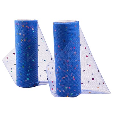 Heart Glitter Sequin Deco Mesh Ribbons OCOR-BC0007-21-1