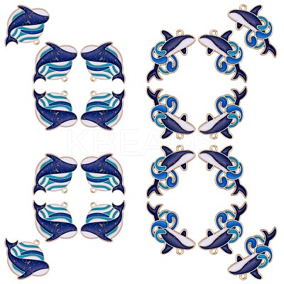 20Pcs Whale Enamel Charm Pendant Blue Whales Fish Charm Sea Animal Pendant for Jewelry Necklace Bracelet Earring Making Crafts JX299A-1