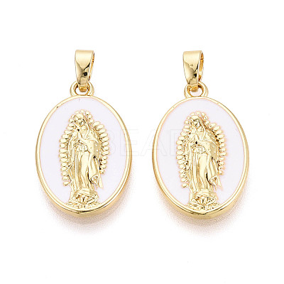 Brass & Enamel Pendants KK-T073-59A-G-1