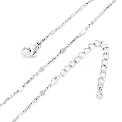 1MM Brass Cable Chain Necklace for Women Men KK-P302-02P-1