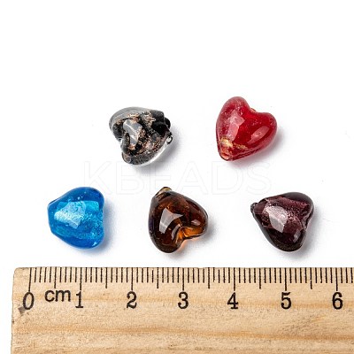 Handmade Silver Foil Glass Beads X-SLH12MMY-1-1