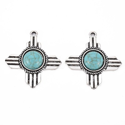 Tibetan Style Alloy Pendants PALLOY-S120-294AS-RS-1