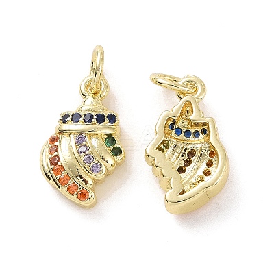 Brass Micro Pave Cubic Zirconia Charms KK-E068-VF115-1