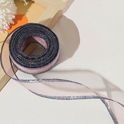 Sparkle Polyester & Metallic Mesh Ribbon for Bowknot Making OCOR-WH20007-19D-1