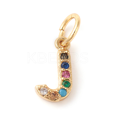 Brass Micro Pave Colorful Cubic Zirconia Charms X-ZIRC-F092-01-J-1