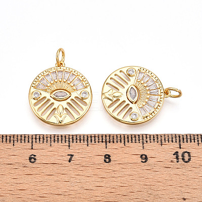 Brass Micro Pave Cubic Zirconia Pendants ZIRC-T016-21-1
