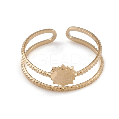 Ion Plating(IP) 304 Stainless Steel Cuff Rings RJEW-G285-66G-1