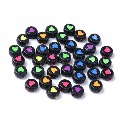 Opaque Black Acrylic Beads X-MACR-S273-40-1