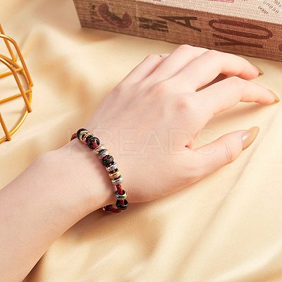 25Pcs 5 Colors Ion Plating(IP) Frosted 201 Stainless Steel European Beads STAS-SZ0001-93-1