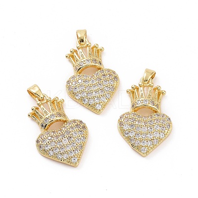 Brass Micro Pave Cubic Zirconia Pendants KK-A181-VA302-2-1