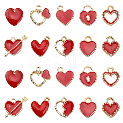 50Pcs 10 Styles Alloy Enamel Pendants ENAM-CJ0002-85-1