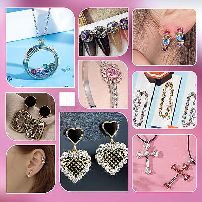 420Pcs 7 Colors Cubic Zirconia Cabochons ZIRC-PH0001-53-1