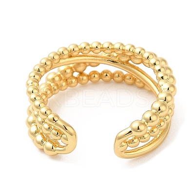 Rack Plating Brass Criss Cross Open Cuff Rings for Women RJEW-M148-06G-1