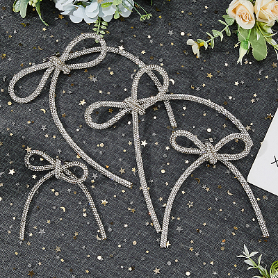 4 Styles Rhinestone with Platinum Iron Brooches for Backpack Clothes JEWB-FH0001-59-1