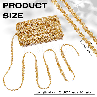 Polyester Braided Lace Trim Ribbon for Curtain Sofa Decoration OCOR-WH0105-013B-01-1