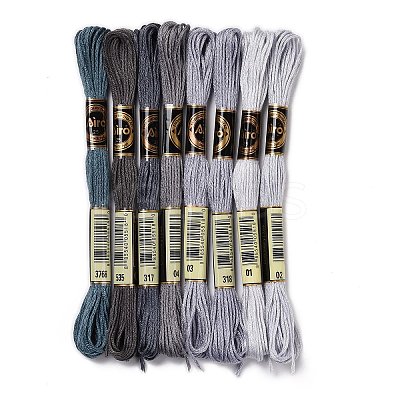8 Skeins 8 Colors 6-Ply Polyester Embroidery Floss OCOR-M009-01A-05-1