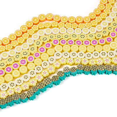 9 Strands 9 Styles Handmade Polymer Clay Bead Strands CLAY-TA0001-74-1