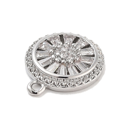 Brass with Clear Cubic Zirconia Pendants LS-KK-Z061-21A-P-1