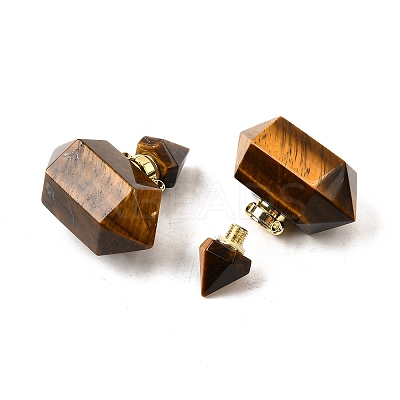 Natural Tiger Eye Perfume Bottle Pendants G-L623-08G-03-1